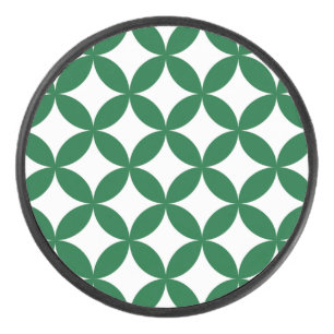Green Shippo Pattern Hockey Puck