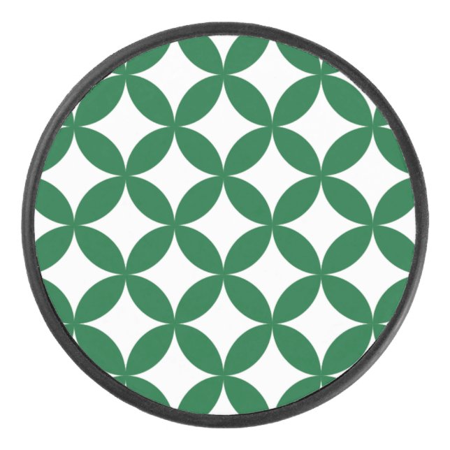 Green Shippo Pattern Hockey Puck (Front)