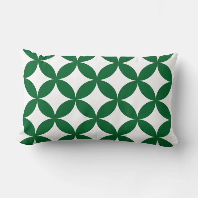 Green Shippo Pattern Pillow – Japanese Traditional (Front)