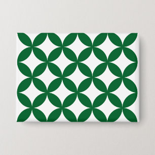 Green Shippo Pattern Square Button