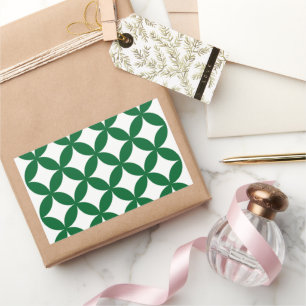 Green Shippo Rectangle Stickers