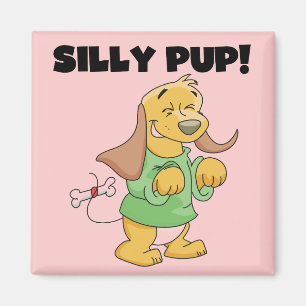 Green Shirt Silly Pup Tshirts and Gifts Magnet