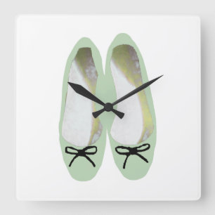 Green Shoes Square Wall Clock