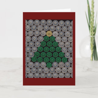 Green shotgun shell tree Christmas Card