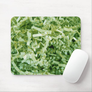 Green Shredded Crinkled Paper Mouse Pad