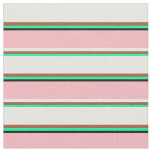 Green, Sienna, Mint Cream, Light Pink, and Black Fabric