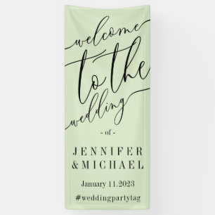 Green Signature Big Welcome to the wedding Banner