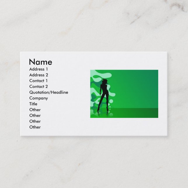 Green Silhouette Business Card (Front)