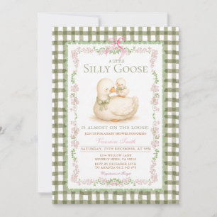 Green Silly Goose Baby Shower Invitation