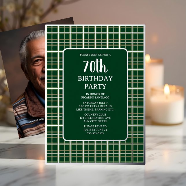 Green Silver Geometric 70th Custom Birthday Party  (Creator Uploaded)