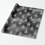 Green Silver Glitter Christmas Tree Glam Wrapping Paper<br><div class="desc">This design was created through digital art. It may be personalised by clicking the customise button and add a name, initials or your favourite words. Contact me at colorflowcreations@gmail.com if you with to have this design on another product. Purchase my original abstract acrylic painting for sale at www.etsy.com/shop/colorflowart. See more...</div>