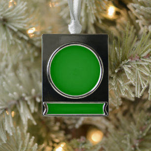 Green Silver Plated Banner Ornament