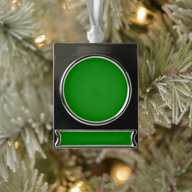 Green Silver Plated Banner Ornament (Tree)