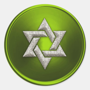 Green Silver Star of David Envelope Seal