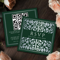 Green Silver Sword Royal Wedding RSVP QR Code