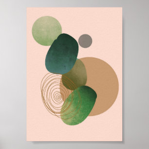 Green Simple Boho Drawings Boho Chic Aesthetic Boh Poster