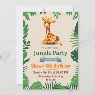 Green Simple Cute Birthday Invitation Card