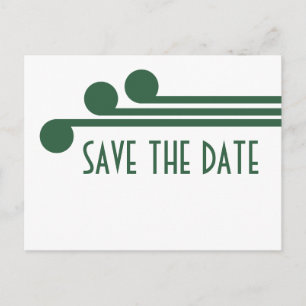 Green Simple Deco Chic Save the Date Postcard