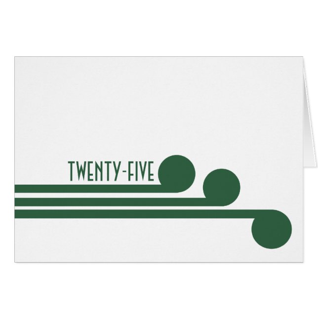 Green Simple Deco Chic Table Number Card (Front Horizontal)