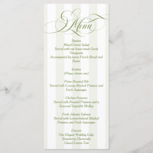 Green Simple Elegant Script Wedding Menu