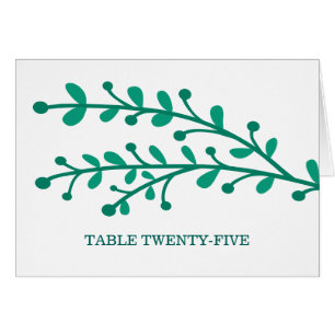 Green Simple Foliage Table Number