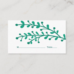 Green Simple Foliage Wedding Place Cards