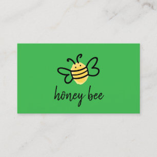 Green Simple Honey Bee Business Card