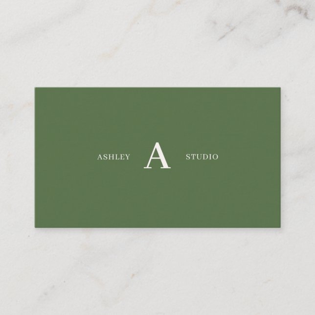 Green Simple Minimal Professional Business Cards (Front)