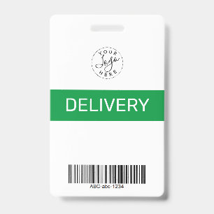 Green Simple Minimalist Delivery Pass ID  Badge