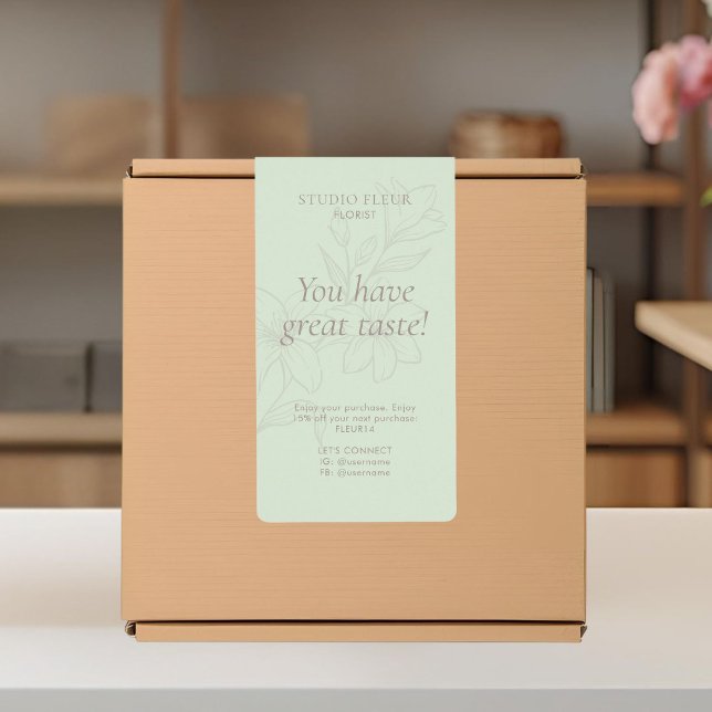 Green| Simple Modern Florist Shipping Labels (Creator Uploaded)