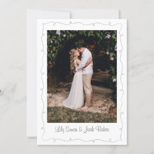 Green Simple Modern Photo Wedding Invitation