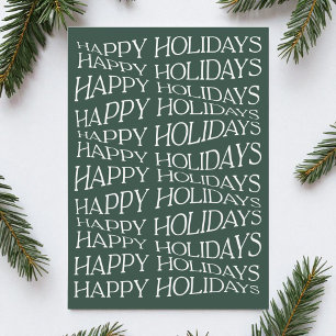 Green Simple Modern Unique Elegant Happy Holidays Holiday Card