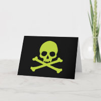 Green Simple Skull and Crossbones