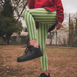 Green Simple Striped Pattern  Leggings<br><div class="desc">Step into the holiday spirit with these green striped pattern leggings, designed with a fun whimsical design and a classic festive style! Featuring stylish stripes in a clean basic minimal look, these women's cute clothing essentials are perfect for any season. Whether you're lounging, hitting the gym, or going for a...</div>