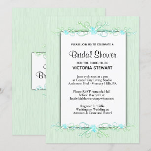 Green Simplicity Bridal Shower Invitation