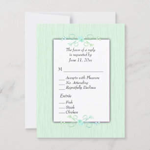 Green Simplicity  RSVP with Entree List Card