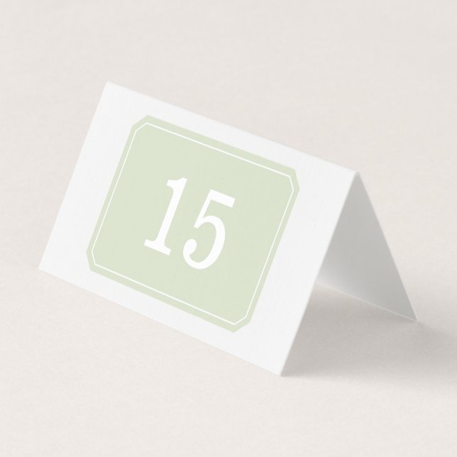 Green Simply Elegant Folded Table Card (Front)