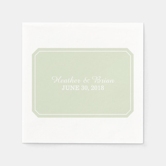 Green Simply Elegant Paper Napkins (Front)