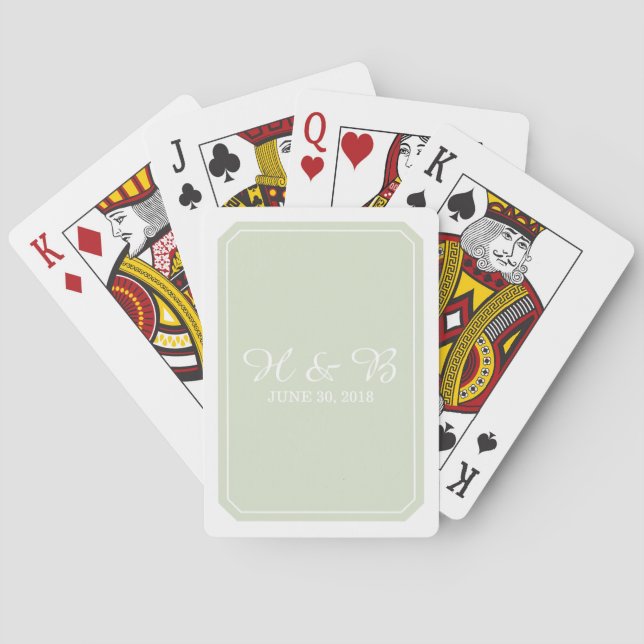 Green Simply Elegant Playing Cards (Back)