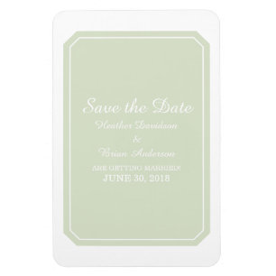 Green Simply Elegant Save the Date Magnet