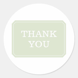 Green Simply Elegant Thank You Stickers