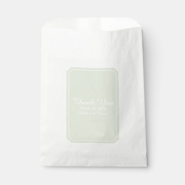 Green Simply Elegant Wedding Favour Bags (Front)