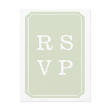 Green Simply Elegant Wedding RSVP Postcard