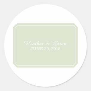 Green Simply Elegant Wedding Stickers