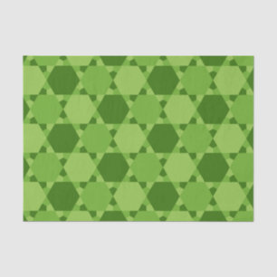 Green Six Pointed Star Optical Illusion Pattern Tissue Paper