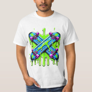 green Skateboard  T-Shirt