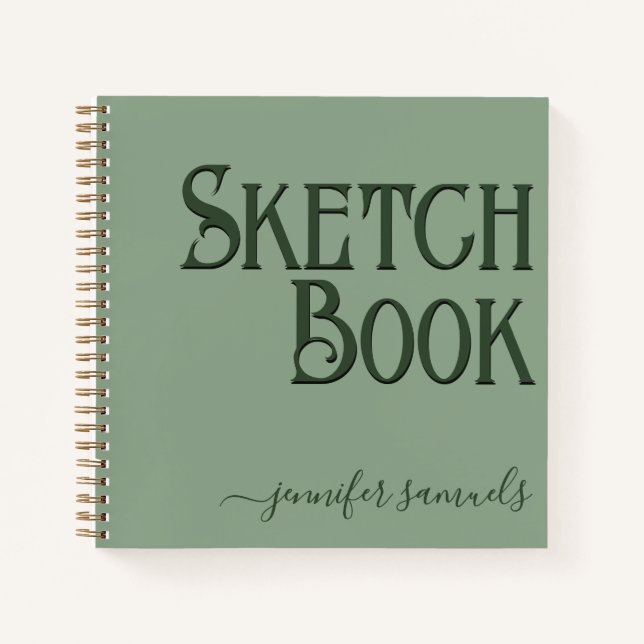 Green Sketchy Book Saving 3D Artist Name (Front)