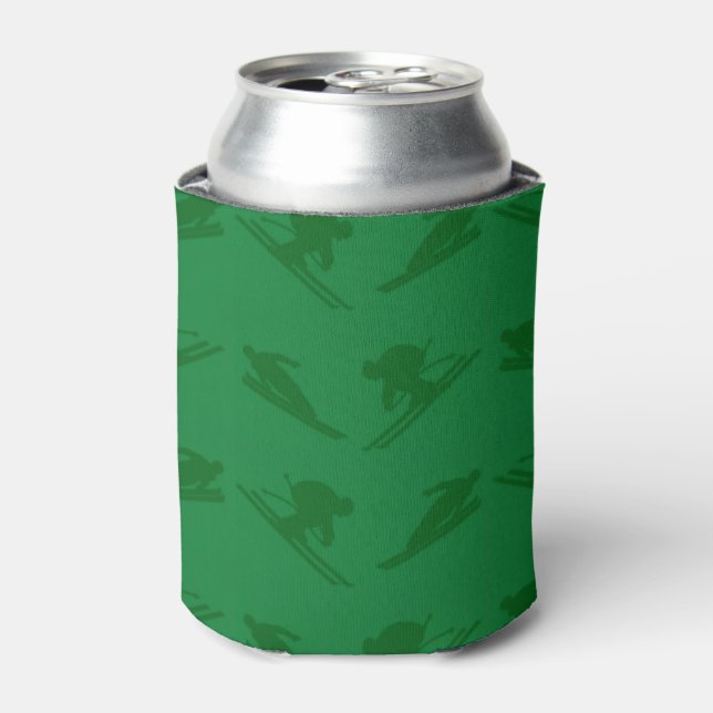 Green ski pattern can cooler (Can Front)