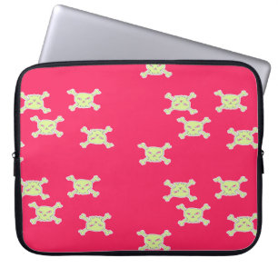green skull and bones laptop sleeve