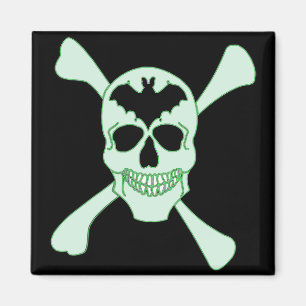 Green Skull And Crossbones Magnet